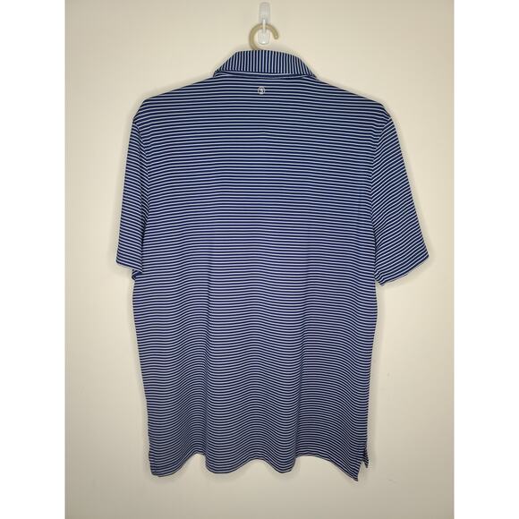 Stitch blue white striped short sleeve polo shirt with logo - XL - Picture 4 of 5